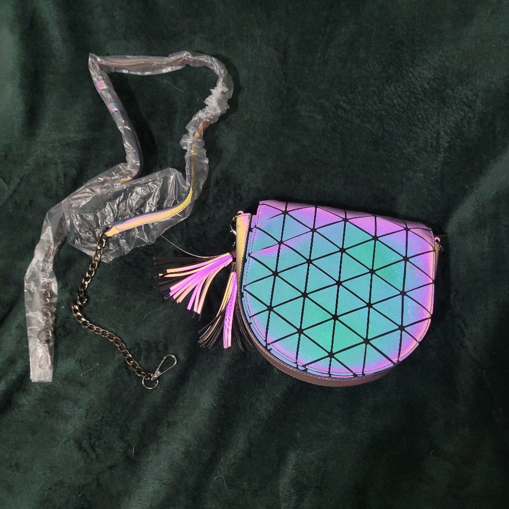 Holographic Geometric Crossbody Bag